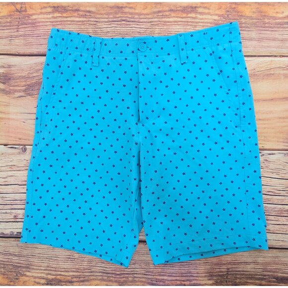 Under Armour Mens Blue Floral Print Golf Shorts Size 32 - Picture 1 of 7